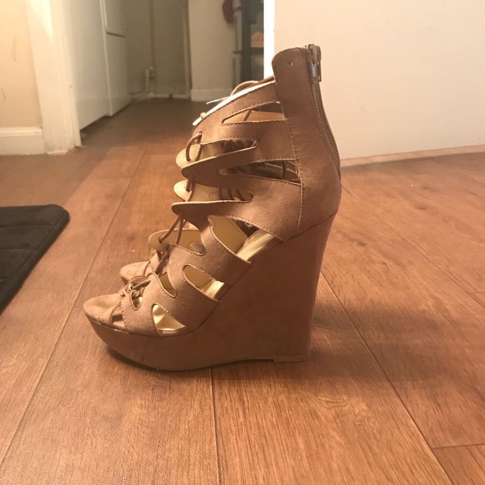 Charlotte Russe Platform heels with wrap detail!